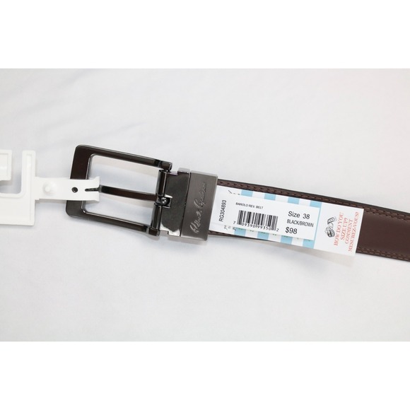 Robert Graham BAROLO REVERSIBLE BELT Black/Brown Leather Men's Size: 38 $98 - Picture 4 of 7